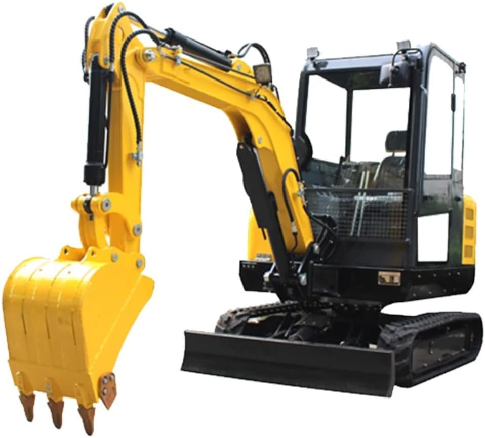 サイドスイング機能付きミニショベルマシン、バケットハンマーレーキオーガーアタッチメント付き2トンミニディガートレンチングマシン