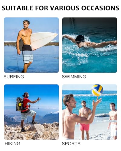Image of Mens Swim Trunks with Compression Liner 2 in 1 Quick Dry Swimming Shorts Swimwear Bathing Suits with Pockets, 9 inch-Mixed Color,S