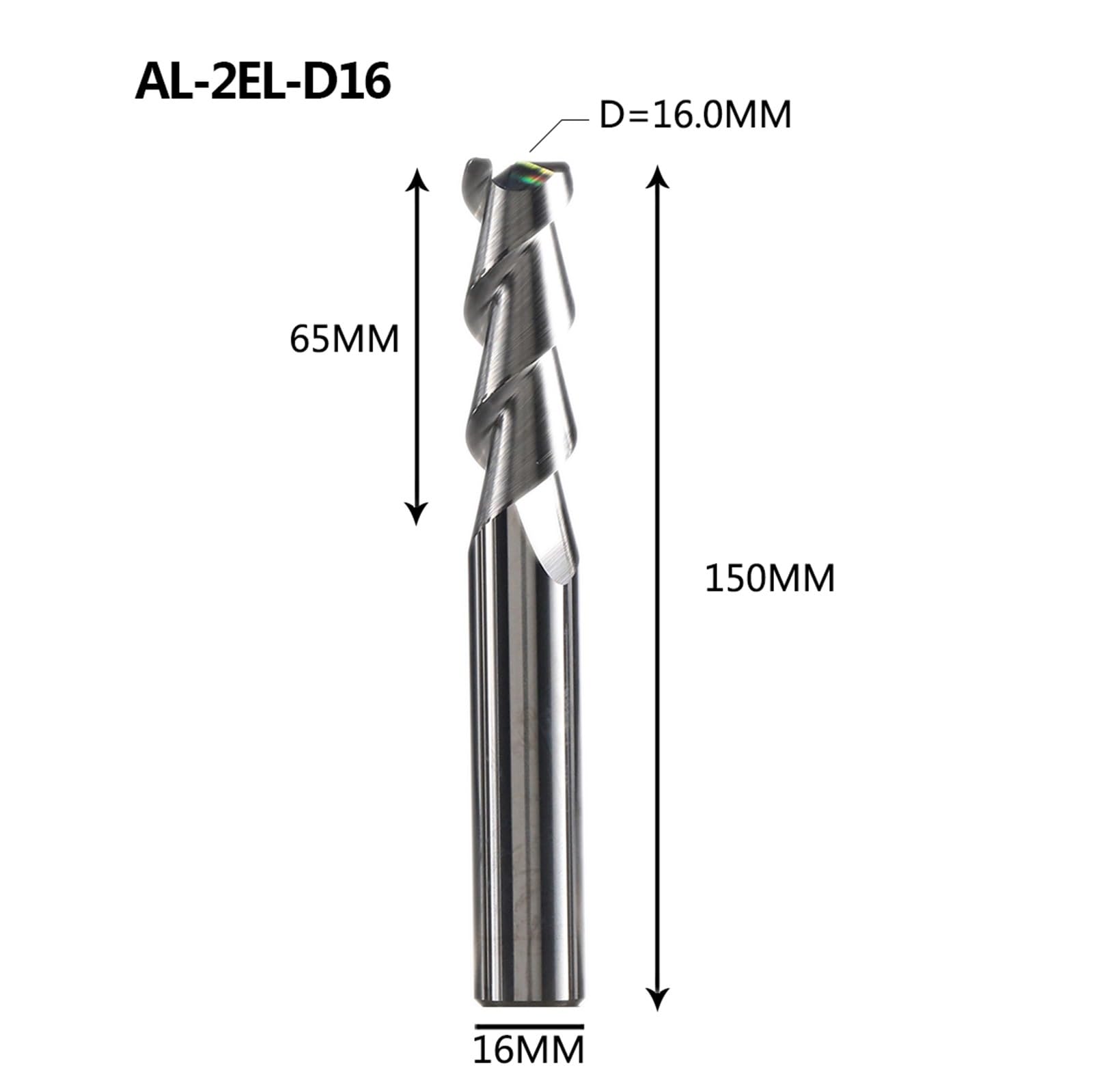 Accessori per Torni AL-2E AL-2EL 1-20mm Punta per fresa a codolo cilindrico Fresa in alluminio non rivestito in metallo duro integrale ad alta efficienza di lavorazione da 6 mm(1PC,AL-2EL-D16.0)