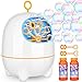 Amagoing Rechargeable Bubble Machine, Automatic Bubble Blower for Kids with Bubbles Solutions and 2 Blowing Speed Levels for Outdoor/Indoor Use