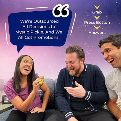 Mystic Pickle – Magic Fortune Teller with +100 Witty Responses – Unveiling The Briny Secrets of The Universe – Endless Entertainment with Friends, Family, Classroom Students – Best Novelty Gag Gift!