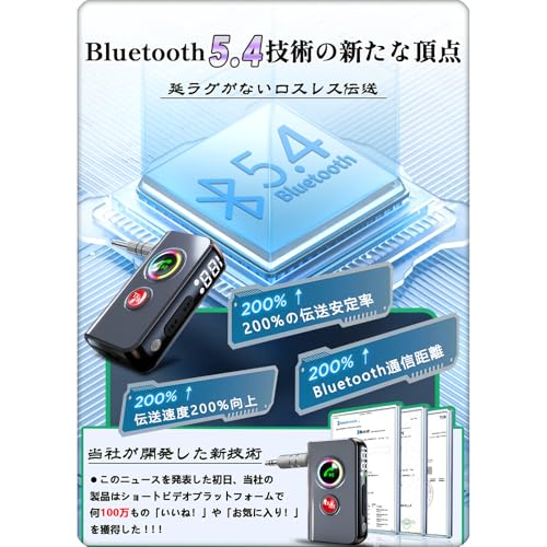 AutimHoo AUX Bluetooth 5.4 レシーバー&トランスミッター BT-106 の商品画像 1
