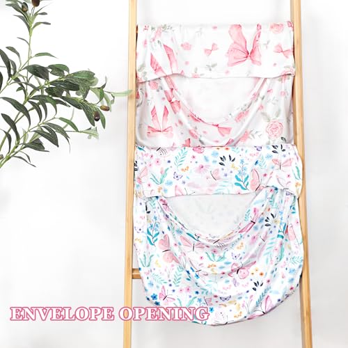 Image of Baby Lounger Cover Grils Boys, Soft and Comfortable Newborn Lounger Cover, Breathable and Stretchy Infant Nest Slipcover, Compatible with Snuggle Me Newborn Lounger, Cover Only (Butterfly)