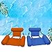 Piscine Hamac Lit Flottant Portable Pliant Gonflable Matelas d'eau Lit de Plage Sports Nautiques Chaise Longue pour Adultes Enfants 2 Pack (Blue+Orange)