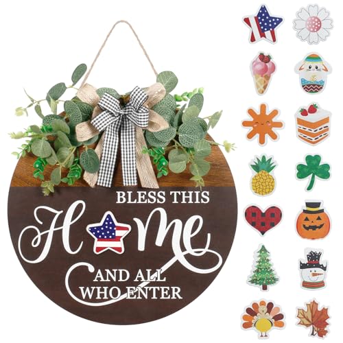 Interchangeable Seasonal Welcome Sign for Front...