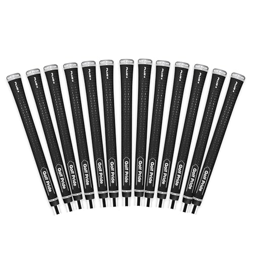 Golf Pride Tour Velvet Plus4 Golf Club Grip - Best All-Around Grip with Larger Lower Hand - Slip-Resistant Durable Rubber with Uniform Plus-Sign Texture - Midsize - 13 Pack