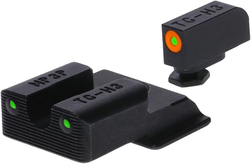 TRUGLO Tritium Pro - Miras nocturnas, compatibles con modelos de pistola Smith & Wesson que brillan en la oscuridad, juego de mira delantera y