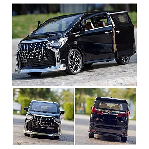 Image of 1:24 Scale Alphard Toy Car for Kids Diecast Metal Cars with Light Sound Pull Back Openable Door Toy Car for Kids