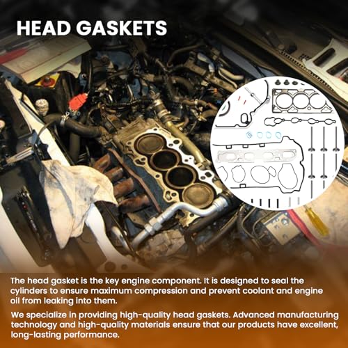 Image of Head Gasket Set with Head Bolts, Intake & Exhaust Valves for Chevy Equinox Orlando Malibu Impala Captiva, Buick Regal Lacrosse Verano, GMC Terrain 2.4L 2010-2017 Replaces IV323 EV314 HS26517PT ES72196