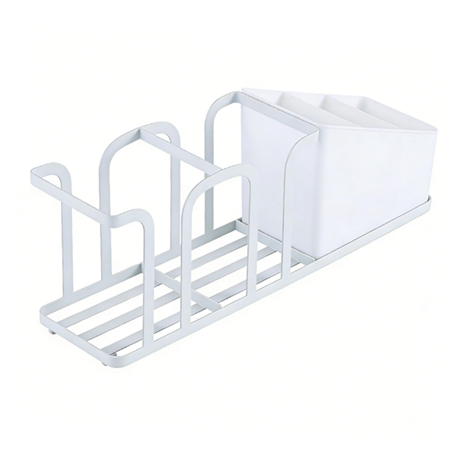 Jelquix Cup and Lid Holder, 5 Compartments Paper Cup Organizer with Removable Straw Holder, for Kitchen Countertop Coffee Station Bar Restaurant Breakroom (White)
