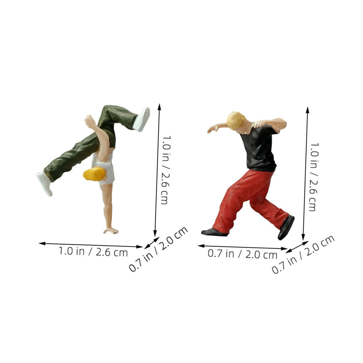 Housoutil 2 Set Miniatura Hiphop Da Figure Maschili Per Decorazione E Allestimento Scene Danza Urbana Articoli Per Appassionati Hiphop 2 Pezzi * 2