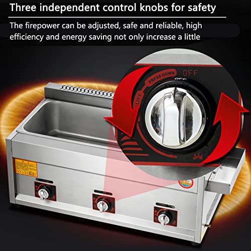 Generic Gasfritteuse, 22L / 30L Gasfritteuse Tank Edelstahl Hähnchenchips Fritteuse mit Korbschaufel für kommerzielle Restaurantküche – Bild 3