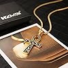 HZMAN Stainless Steel Large Ankh Cross Pendant Ancient Egyptian Hieroglyphic Symbol 22+2 Inch Chain, Metal, not #3