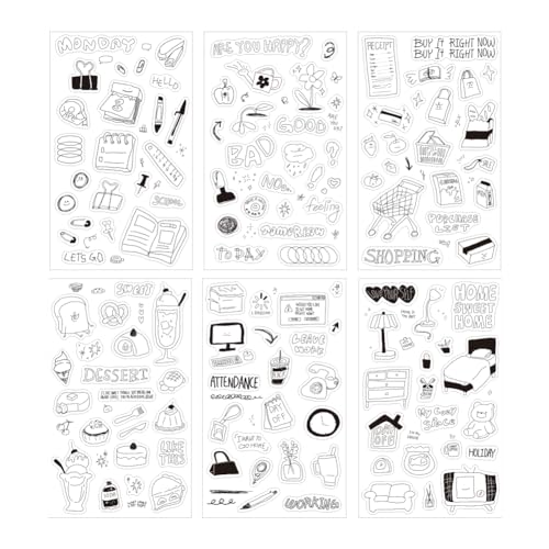 Monolike Little Doodle Theme Sticker 6P Set