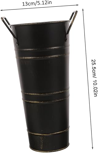 Miniatura 8 de Homoyoyo Soporte de metal para paraguas de metal, contenedores de paraguas independientes, cubo de almacenamiento, cubo de caña, jarrón de piso