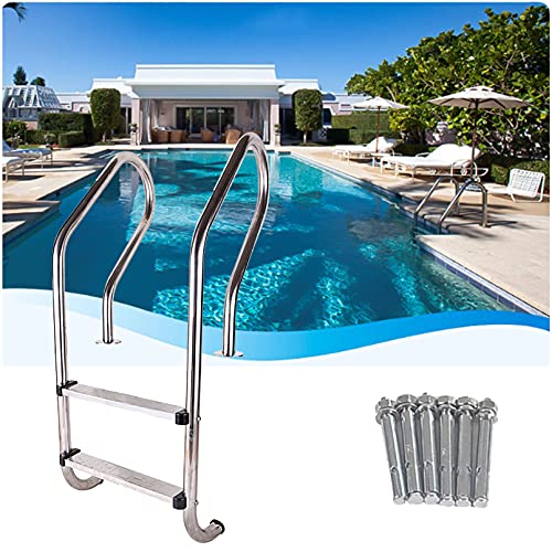 Barandal de piscina de acero inoxidable con dos peldaños miniatura 5
