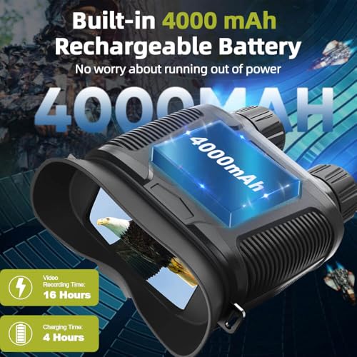 4K Night Vision Binoculars For Adults – Full Color & Infrared Goggles With 36MP Image, 500M Night Range, 10X Optical + 8X Digital Zoom, 3.2” Screen, Ideal For Hunting, Wildlife, Camping & Security. - 7