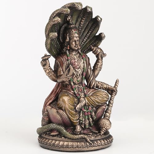 Escultura Vishnu Shesha en Resina con Acabado Bronce 3.75 pulg miniatura 2