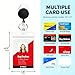 RayDeafcoo Id Badge Holder Retractable Clip with Badge Reel and Keyring - 4 Pack Id Card Holder and Badge Clip for Nurse Press Teacher id Holder