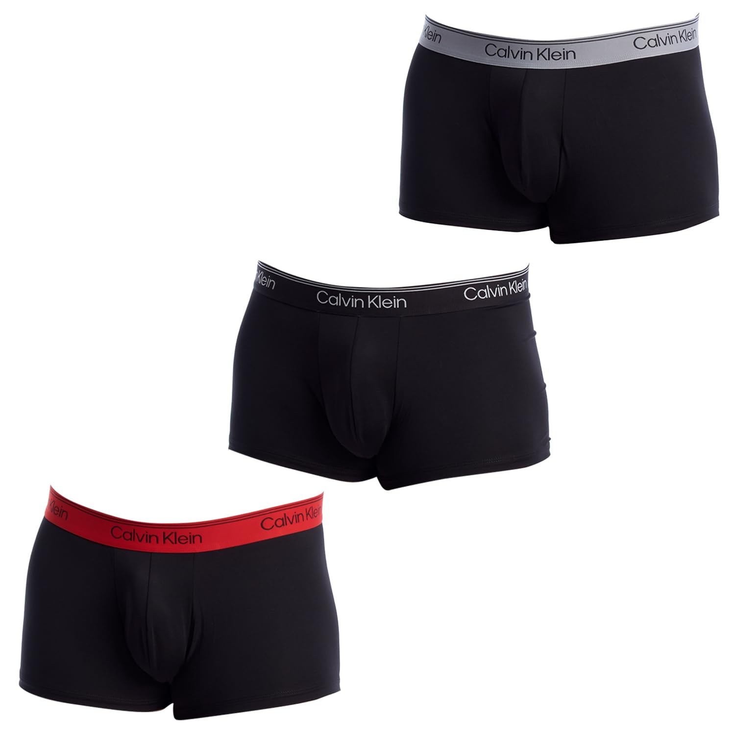 Calvin Klein Confezione da 3 Boxers Pantaloni Elasticizzati in Microfibra a Vita Bassa NB4409 da Uomo