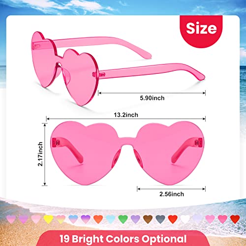 JASPIN Heart Sunglasses for Women Rimless Transparent Heart Shaped Sunglasses Colorful Eyewear for Party Halloween Costume3