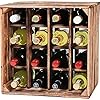 LAUBLUST GroÃes Vintage Weinregal – ca. 40 x 40 x 29 cm, Holz Geflammt – Flaschenregal 16 FÃ¤cher | Weinaufbewahrung & Deko