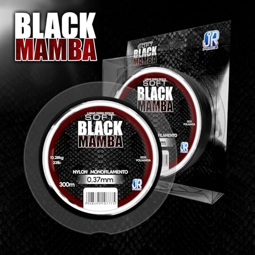 JR Pesca Kit Combo Pack Conjunto Jogo 2 Linhas Monofilamento Soft Black Mamba 0,37mm 300m Nylon Prem
