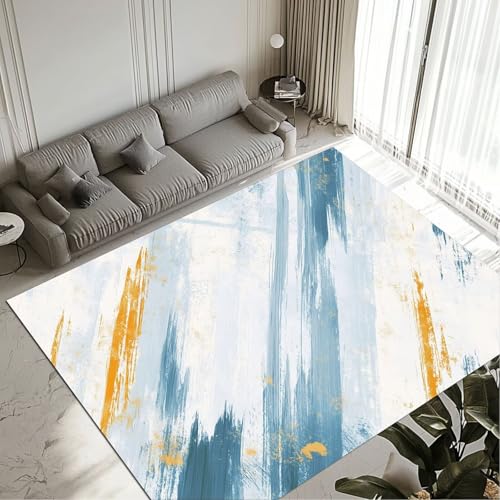 Tapis bleu imperméable 100x200cm facile à laver en machine - 2