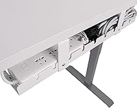 Vista 6 de Bandeja de organización de cables debajo del escritorio para escritorio de oficina en casa, cables de canaleta de metal, bandeja de gestión de Negro