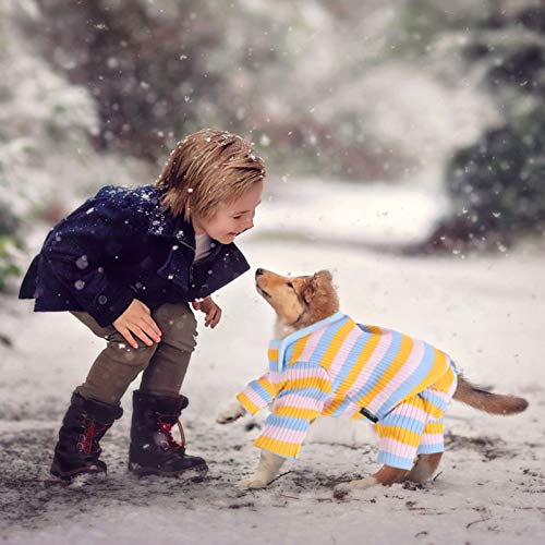 VILLCASE Pijama Cachorro Listrado Filhote de Cachorro Macacão de Quatro Pernas Macacão Macacão Roupa