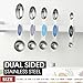 Spring Chef Stainless Steel Magnetic Measuring Spoons Set of 8 with Leveler, Dual Sided Metal Teaspoon & Tablespoon Measuring Spoons, Nesting Kitchen Gadgets for Baking & Cooking - Winter Frost