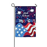 Proud To Be An American Glitter Accented Garden Flag