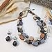 Bocar 2 Layer Statement Chunky Beaded Fashion Collar Necklace for Women Gifts (NK-10384-Grey-set)