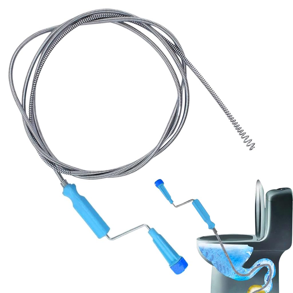 HASTHIP® 9.8ft Stainless Steel Drain Cleaner Tool, Spiral Spring Pipe Design, Sink & Tub Drain Dredge Tool, Sewer Cleaning Tool for Bathroom, Kitchen & Toilet