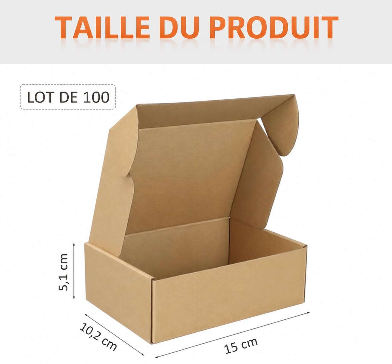 Lot de 100 Petites Boîtes en Carton, Boîtes d’Expédition en Carton Ondulé Kraft, Boîtes d’Emballage pour Envoi, Stockage, Cadeaux et Usage Professionnel, 15 x 10,2 x 5,1 cm