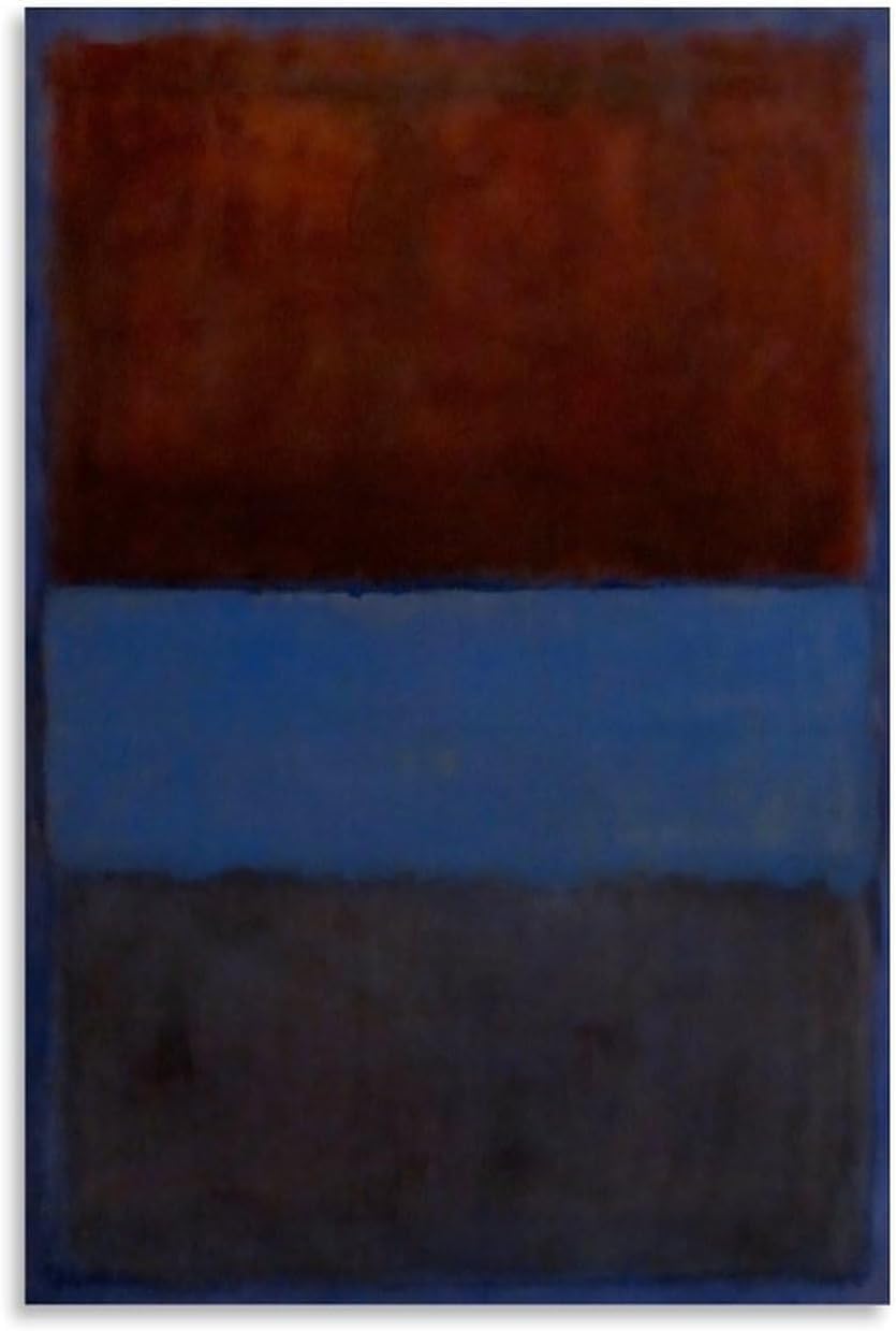 ZZYGGN GMGSW Rust And Blue by Mark Rothko Canvas Poster Retro Wall Art Abstract Painting Mark Rothko Prints for Bedroom Home Picture Decor 40x50cmx1 Frameless