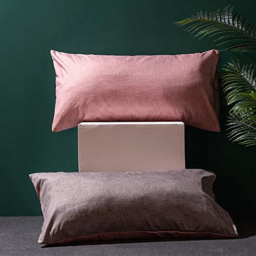 Boqingzhu 2er Pack Kissenbezug 40x80cm Uni Altrosa Rosa Grau Anthrazit Hochwertig Wende Kopfkissenbezug 100% Microfaser - Image 3