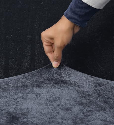 Image of Universal Velvet Grey Triple Seater Sofa Cover Big Elasticity Cover for Couch 140 GSM Sofa Slipcover (Velvet-Grey, 185-230cm)