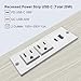 USB C Recessed Power Strip Fast Charge Desktop Power Station 2 Outlets 2 USB (PD20W & QC18W, Total 20W) Mountable Flat Plug Extension Cord Mount for Tabletop Sofa Cabinet Nightstand (USB C White)