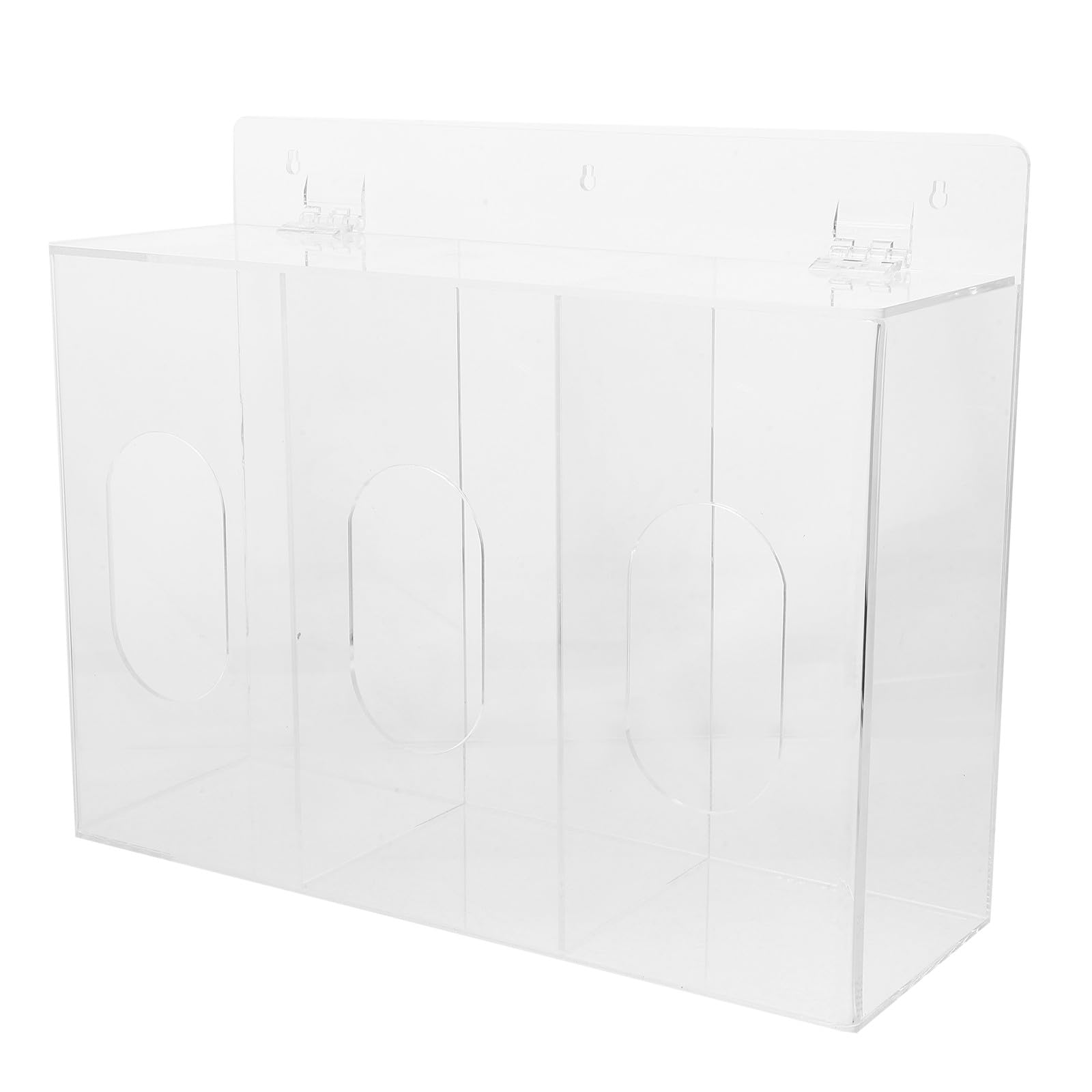 MAGICLULU Dispenser Contenitore Multifunzionale Porta Guanti e Mascherine da Parete in Acrilico 3 Scomparti Supporto Trasparente per Laboratorio per Guanti