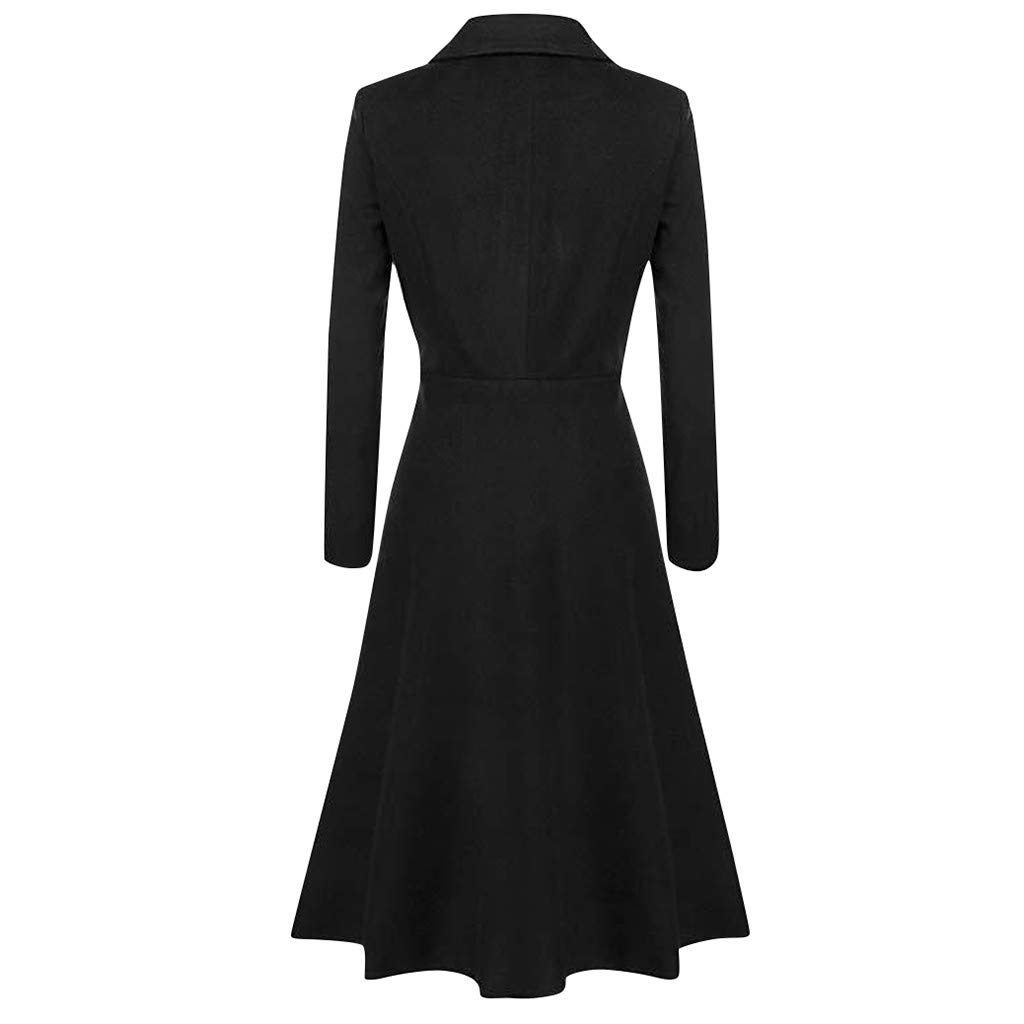 Trench élégant pour femme - Manteau mi-long - Slim - Coupe-vent - Couleur unie - Revers - Manteau de mi-saison