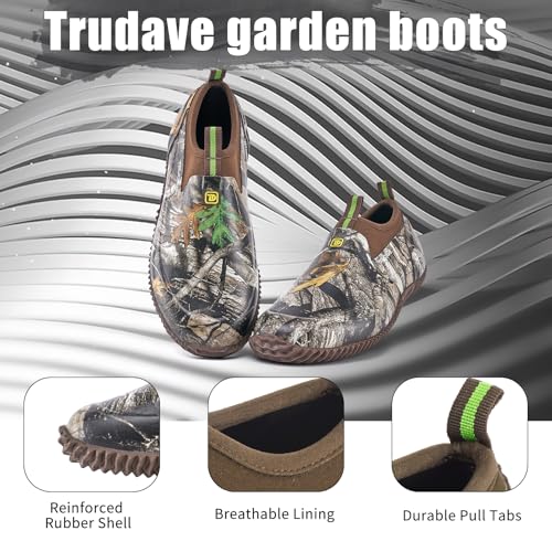 Image of Trudave Garden Shoes for Men & Women, Waterproof Rubber Shoes with 4.5mm Neoprene, Womens Rain Boots for Gardening,Size 6-13