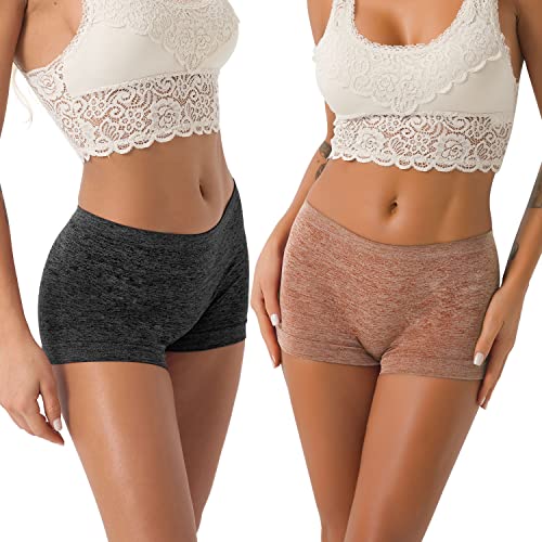 Image of DEEP TOUCH Women Boyshort Underwear Seamless Boxer Panties Breathable Stretch Boxer Briefs for Ladies 5 Pack