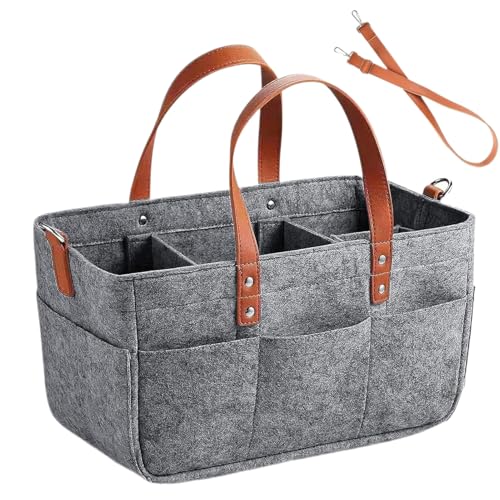 Rrlihjgu Cestas De Fieltro para Almacenamiento | Cesta De Picnic Grande Portátil con Compartimentos - Suministros para Oficina, Exterior, Silla De Ruedas, Supermercado, Jardinería Y Más