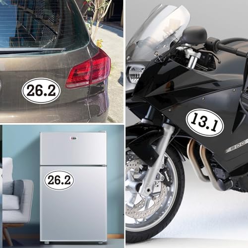 Image of Marathon Black Oval Automotive Magnet Decal,Heavy-Duty Automotive Magnet for Car, Truck, SUV (Black Oval-13.1 & 26.2)