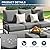 UDPATIO Metal Patio Furniture Set, Modern Outdoor Furniture Set,5 Piece Grey Outdoor Patio Furniture with 5.75" Extra Thick Cushion for Garden? Backyard?Include Waterproof Covers?