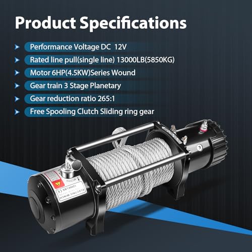 Winche eléctrico 13000LBS con control y accesorios miniatura 4