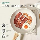 GiPP Nonstick Skillet Frying Pan,White Granite Non Stick Pans,Omelette Pan with Heat-Resistant Handle,Compatible with All Stovetops,PFOA Free (White, 24cm) - Image 8