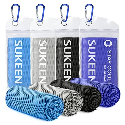 Sukeen [4 Pack] Cooling Towel (40"x12"),Ice Towel,Soft Breathable Chilly Towel,Microfiber Towel for Yoga,Sport,Running,Gym,Workout,Camping,Fitness,Workout & More Activities