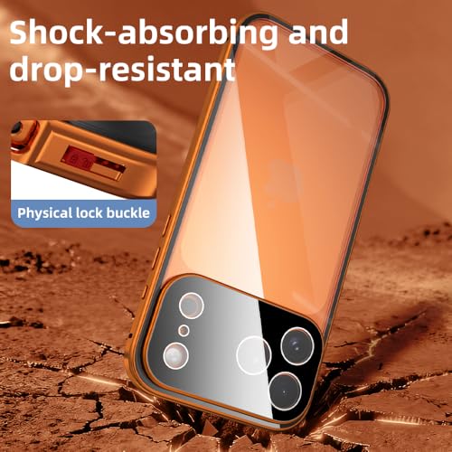 Coque anti-espion iPhone 17 Pro Max orange magnétique